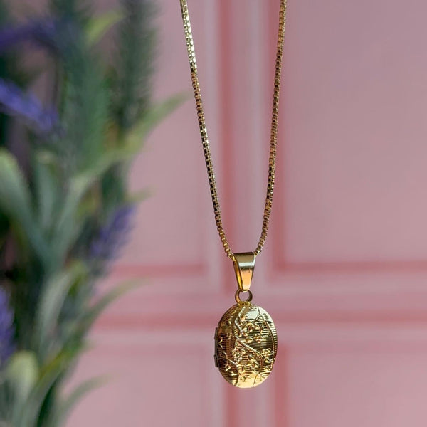 Collar Relicario Flores
