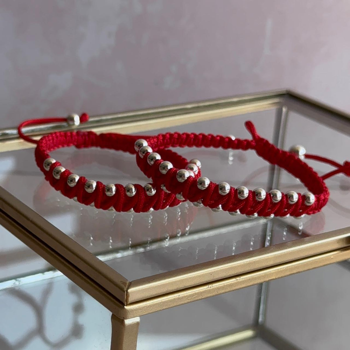 Pulsera Roja con Balines