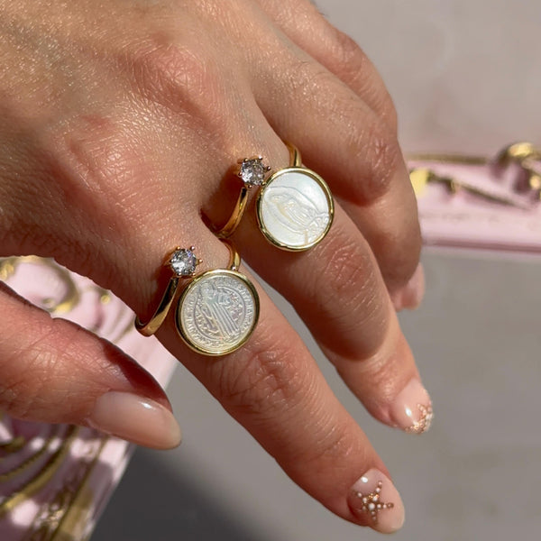 Anillo Nácar San Benito - Virgen de Guadalupe