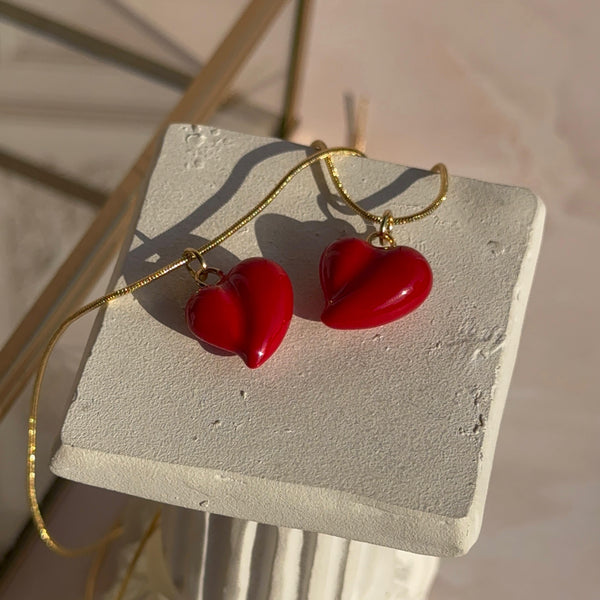 Collar Corazón Rojo Irregular