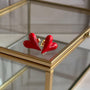 Aros Corazón Esmaltados Rojo