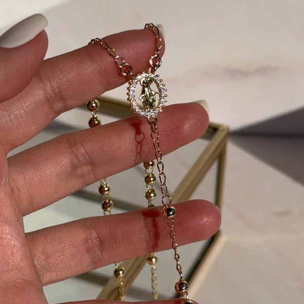 Collar Rosario Virgen de los Milagros y Cruz