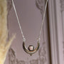 Collar media Luna y cuarzo rosa Plata 925
