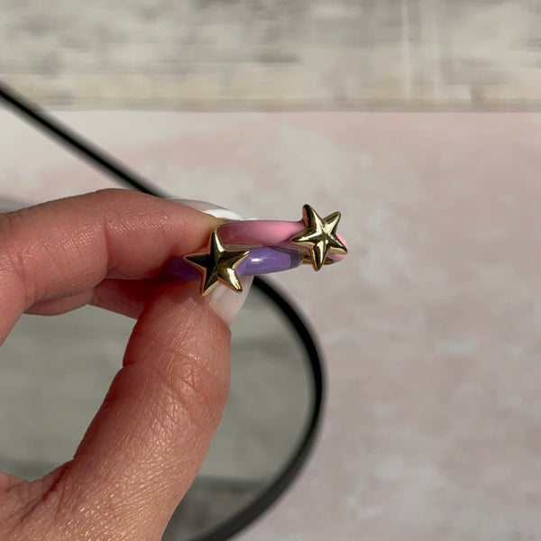Anillo Estrella - Morado y Rosa