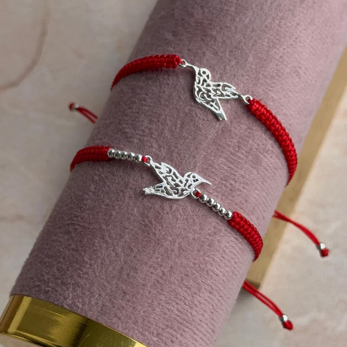 Pulsera Roja Colibrí Plata 925